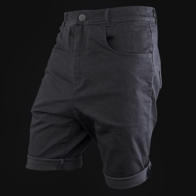 Black Denim Men's Shorts Cheetah