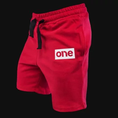Men’s Fleece Jogger Short Pants Red Classics