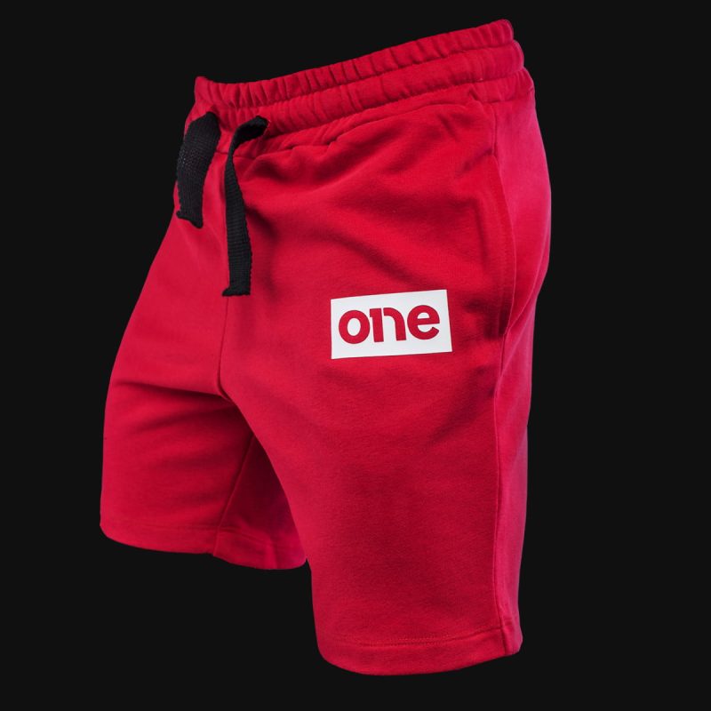 Men’s Fleece Jogger Short Pants Red Classics
