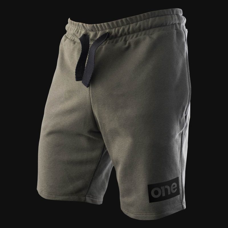 Men’s Fleece Jogger Short Pants Khaki Black Box Men’s Fleece Jogger Short Pants Khaki Black Box
