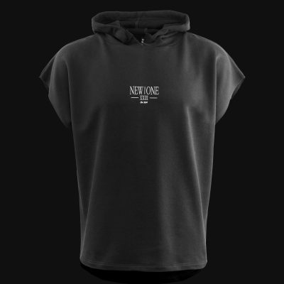 Sleeveless Men’s Hoodie Black & White