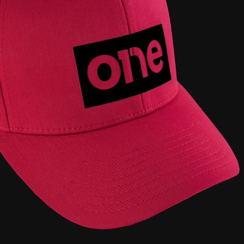Men’s Curved Classic Cap Red One Black Vers. - 02