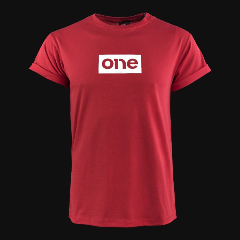 Men's T-shirt Red and White One Men's T-shirt Red and White One