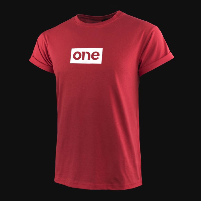 Men's T-shirt Red and White One - 02 Men's T-shirt Red and White One - 02